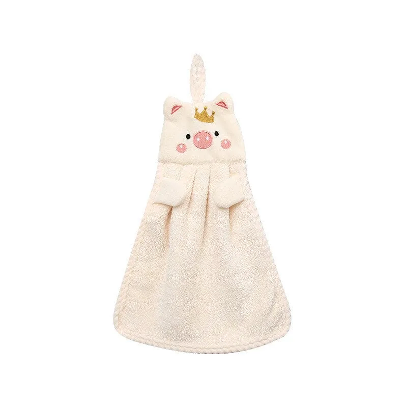 Hand Towel Household Cute Absorbent Kitchen Towel Rag Wipe Towel