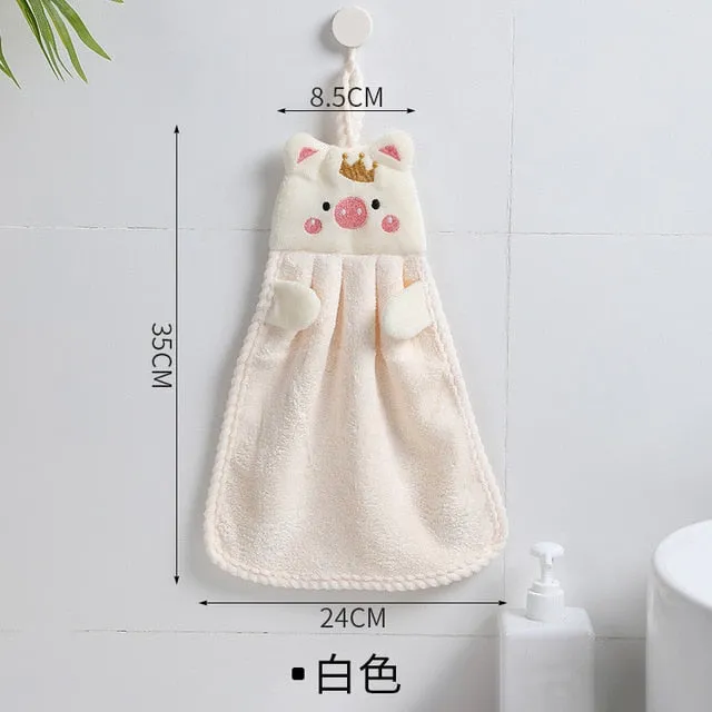 Hand Towel Household Cute Absorbent Kitchen Towel Rag Wipe Towel