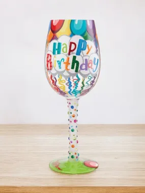 'Happy Birthday' Streamers Wine Glass