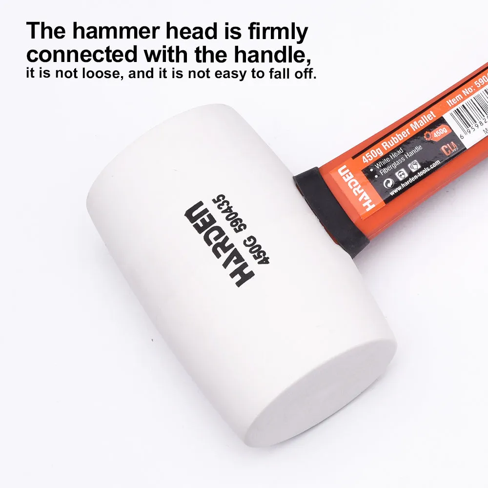 Harden White Rubber Mallet with  Firbregalss Handle 700g 590437