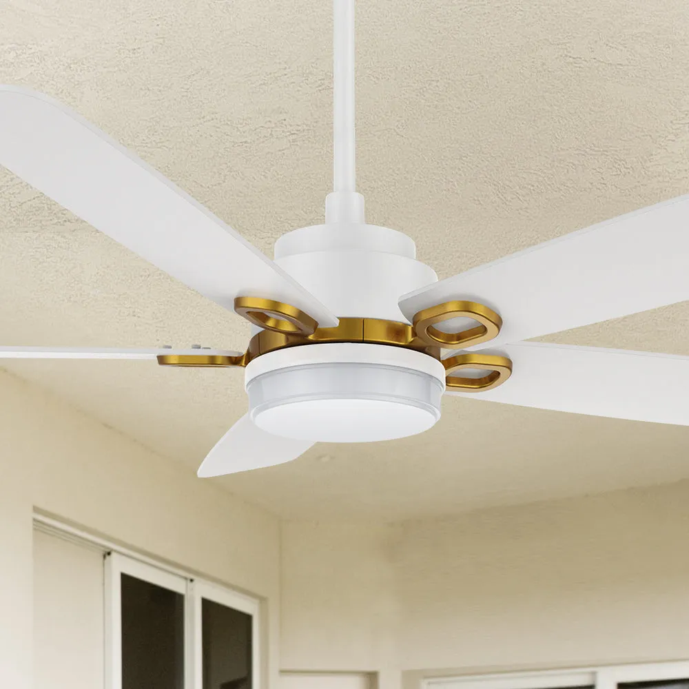 Havre Outdoor Ceiling Fan with Dimmable LED Light Remote-Smart 52"