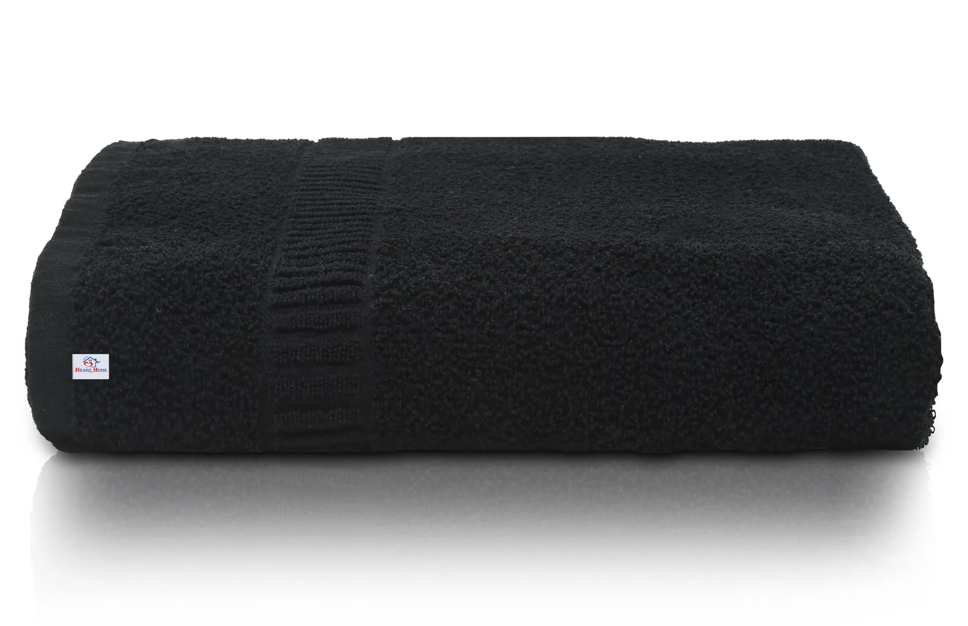 Heart Home Premium Design Soft Cotton Bath Towel, 30"x60", Pack of 3 (Black)