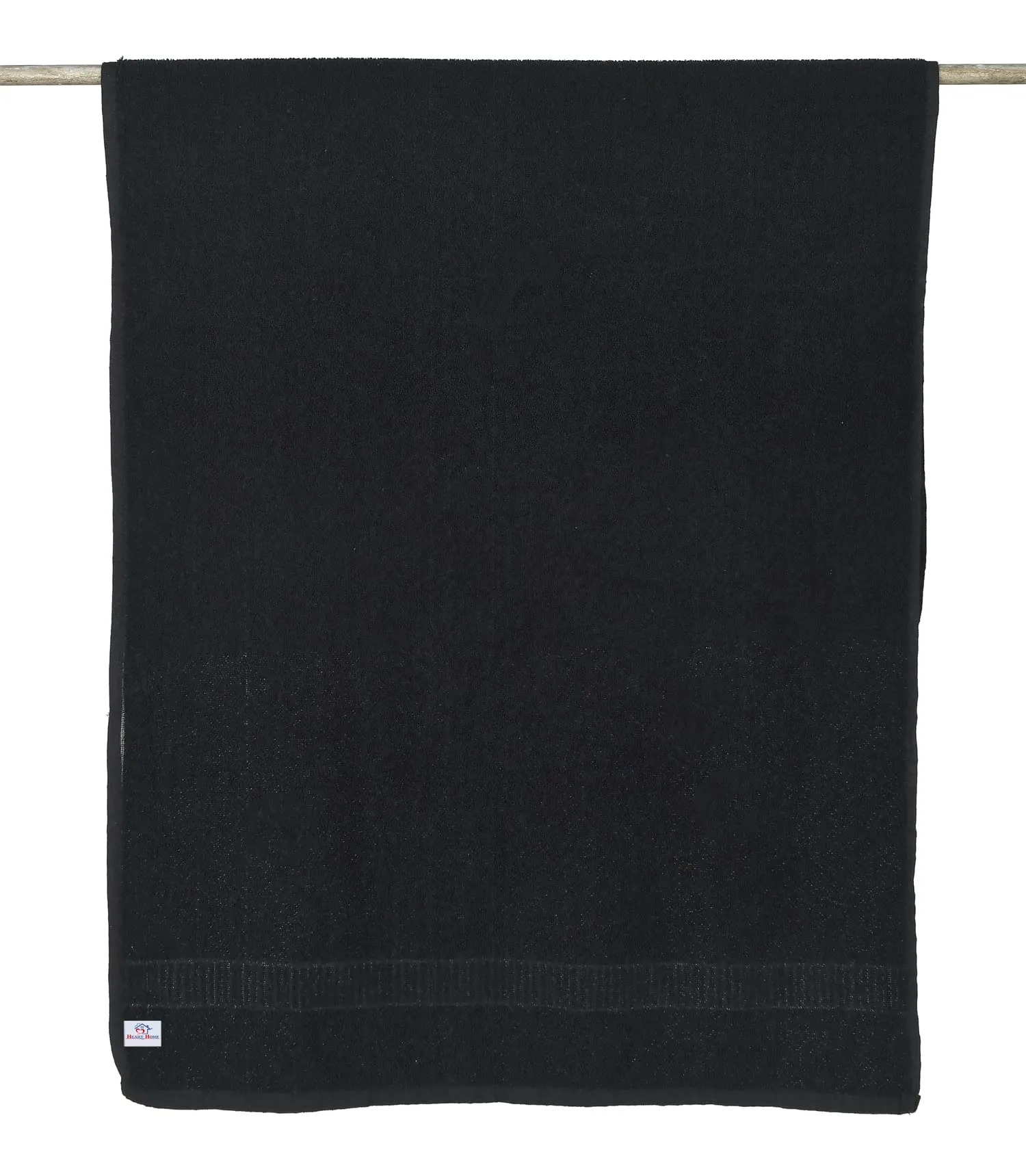 Heart Home Premium Design Soft Cotton Bath Towel, 30"x60", Pack of 3 (Black)