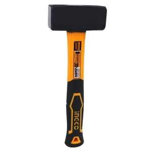 Homdum 1000g Heavy Duty Machinist Hammer HSTH8802 INGCO with 10”/ 250 mm Rubberized Soft Grip Fiberglass Handle Forged and Induction Hardened DIN 1041 Compliant Head.(1000g)