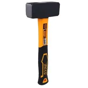 Homdum 1000g Heavy Duty Machinist Hammer HSTH8802 INGCO with 10”/ 250 mm Rubberized Soft Grip Fiberglass Handle Forged and Induction Hardened DIN 1041 Compliant Head.(1000g)