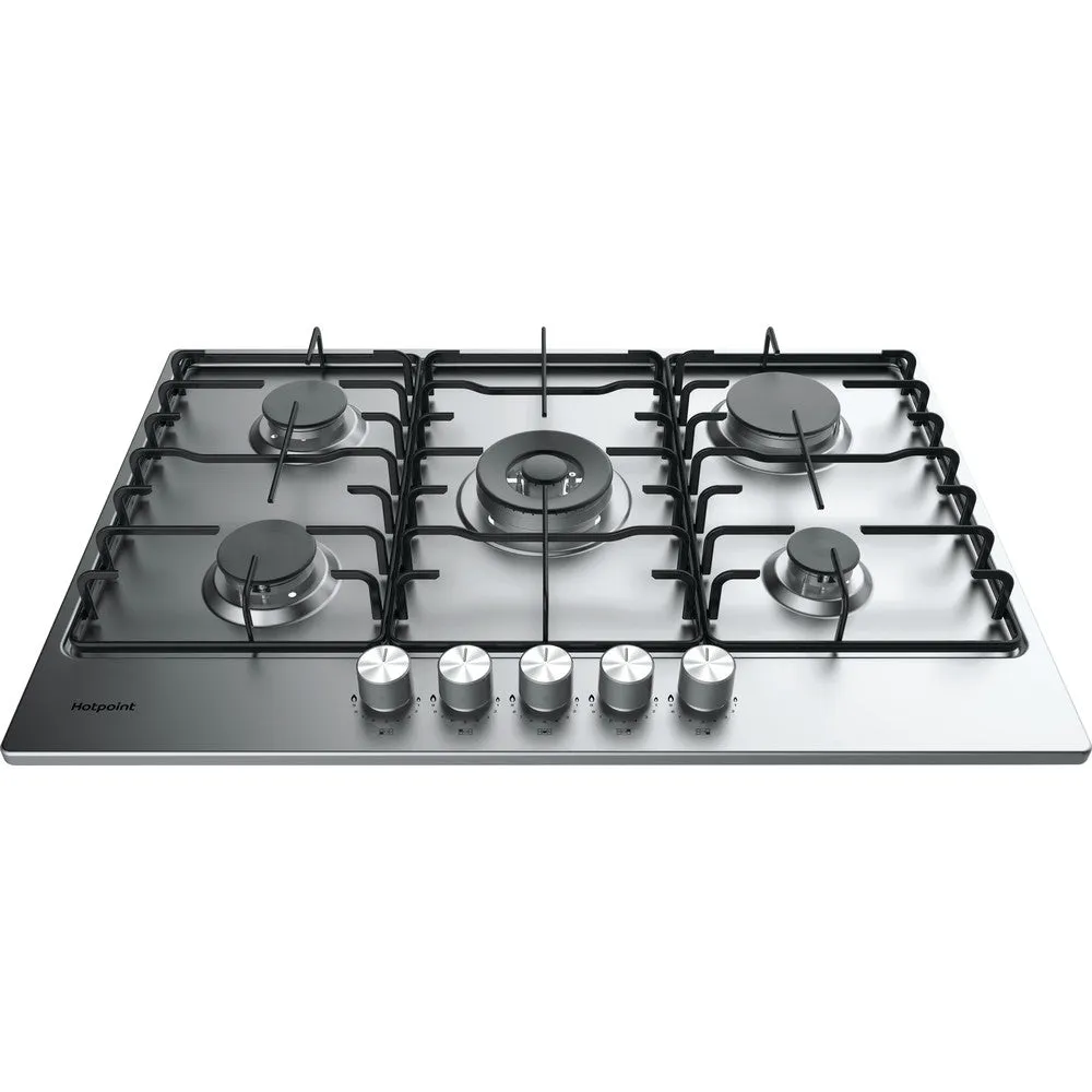 Hotpoint PPH75PDFIXUK 75cm Gas Hob With 5 Burner Stainless Steel