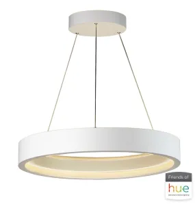 iCorona 28.5" Single Light Pendant in Matte White