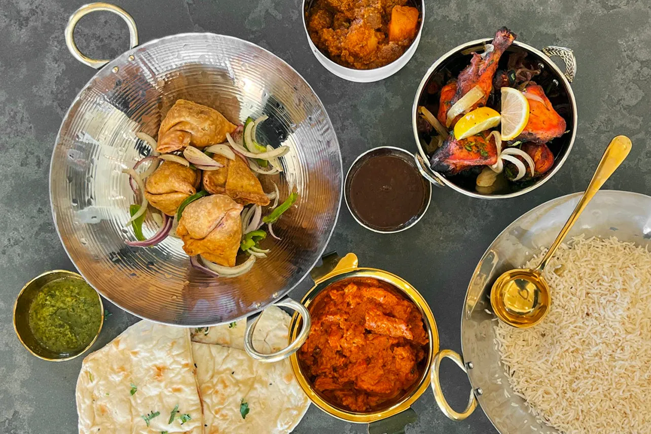 Indian Kadai Steel Wok with Brass Handles