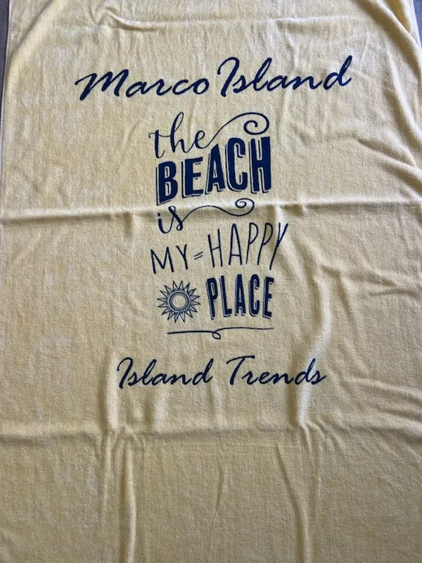 Island Trends Happy Place Beach Towel - Sunshine Yellow