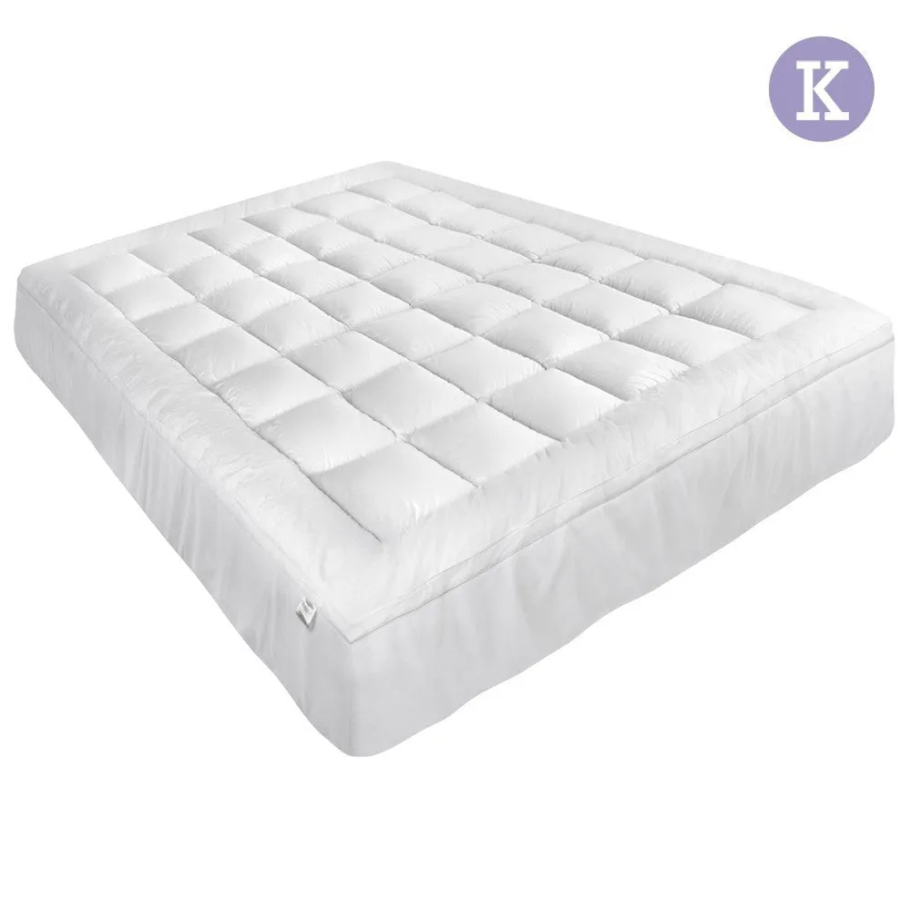 King Giselle Bedding Mattress Topper Pillowtop Protector Pad