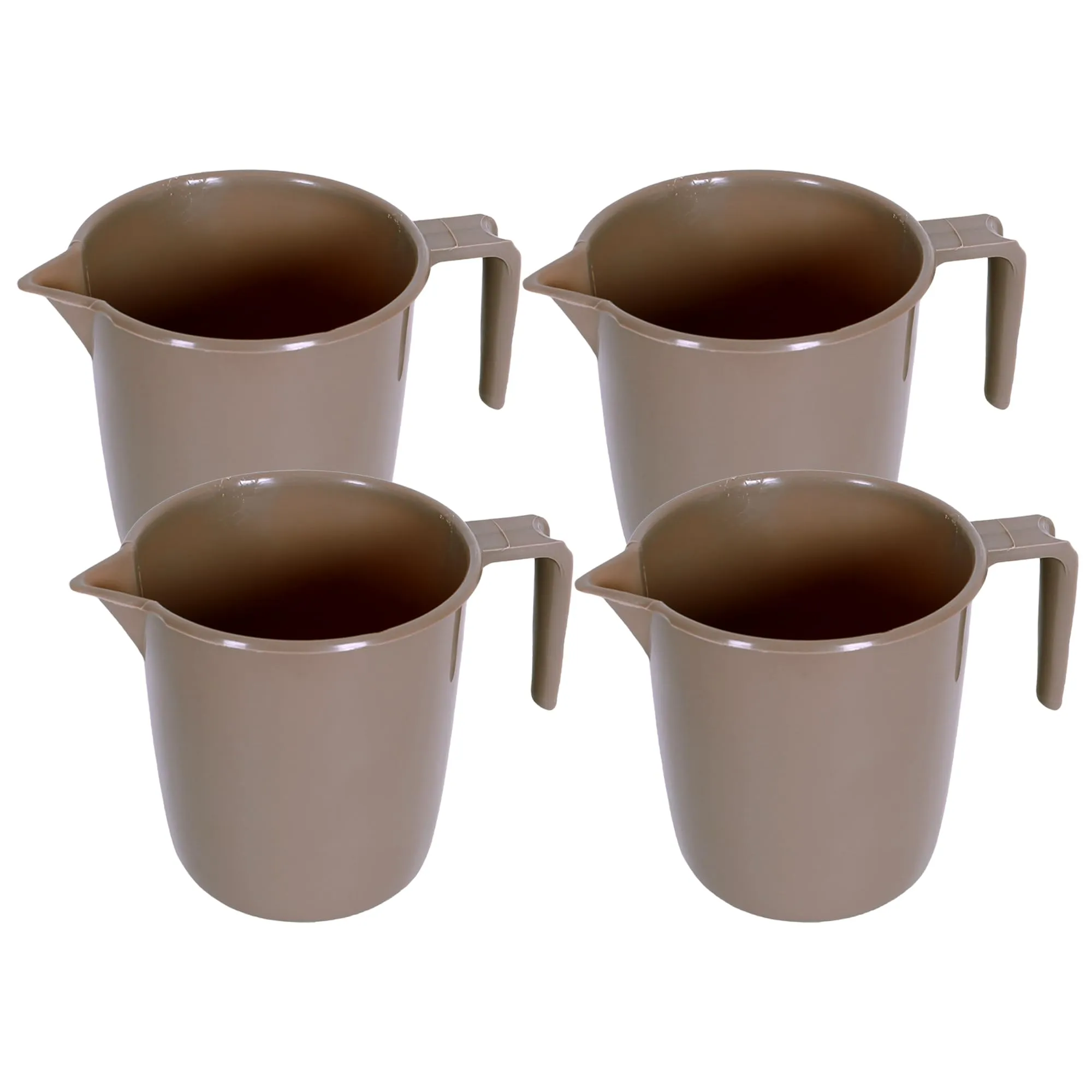 Kuber Industries Bathroom Mug | Plastic Bath Mug for Bathroom | Bath Mug | Mug for Bathroom | Mug for Toilet | Washroom Jug | 111 Bath Mug | 1 LTR | Pack of 4 | Brown