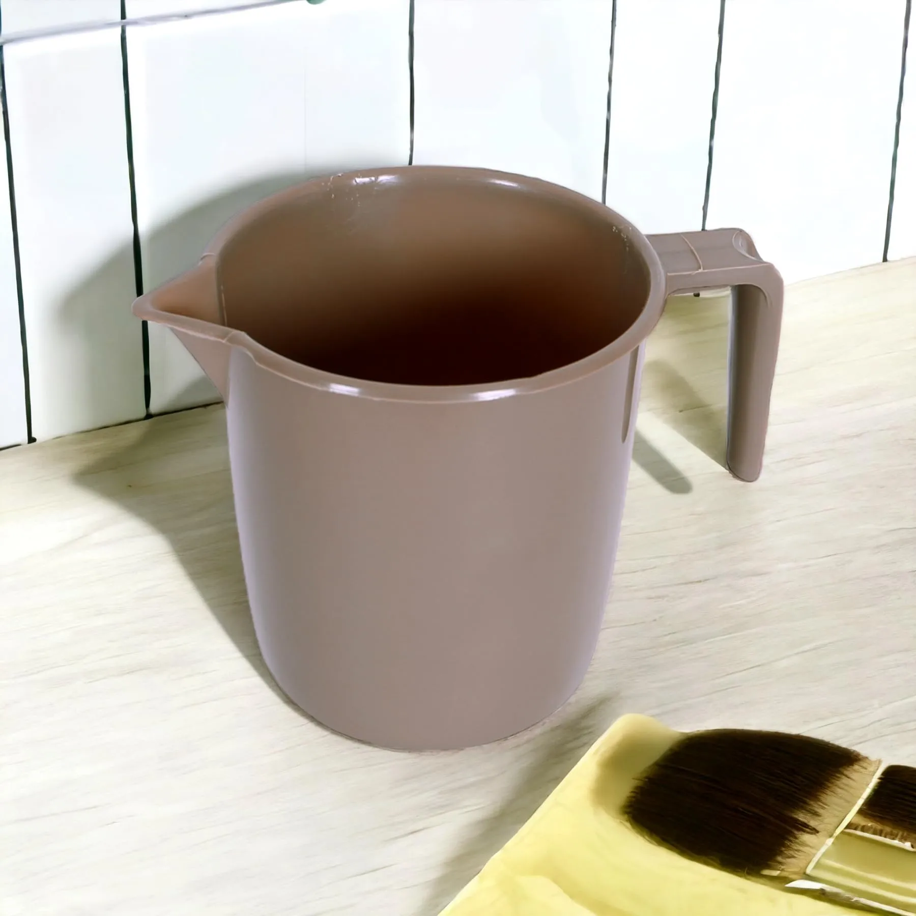 Kuber Industries Bathroom Mug | Plastic Bath Mug for Bathroom | Bath Mug | Mug for Bathroom | Mug for Toilet | Washroom Jug | 111 Bath Mug | 1 LTR | Pack of 4 | Brown