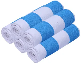 Kuber Industries Cotton 5 Pieces Bath Towel 27" x54” (Blue & White)-CTKTC029746