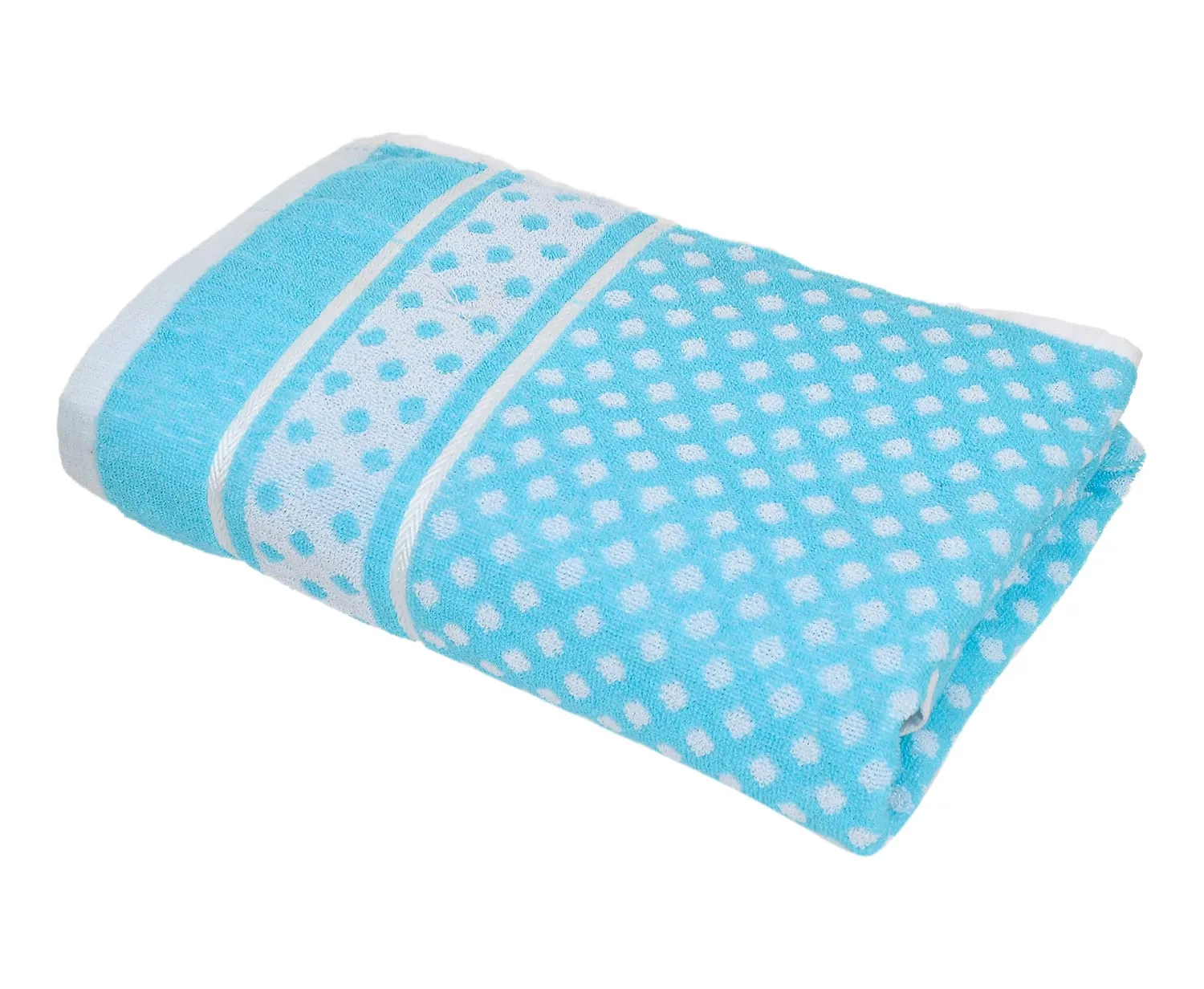 Kuber Industries Multiuses Dot Printed Soft Cotton Bath Towel, 30"x60"(Sky Blue), Standard, 144 GSM