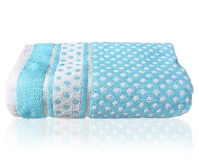 Kuber Industries Multiuses Dot Printed Soft Cotton Bath Towel, 30"x60"(Sky Blue), Standard, 144 GSM