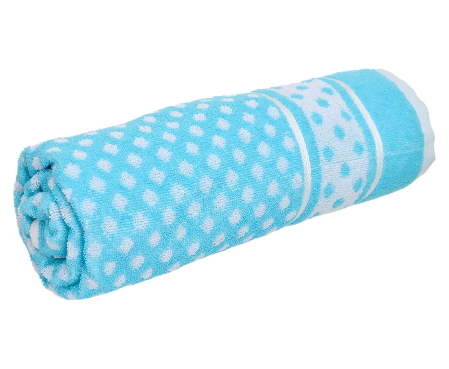 Kuber Industries Multiuses Dot Printed Soft Cotton Bath Towel, 30"x60"(Sky Blue), Standard, 144 GSM