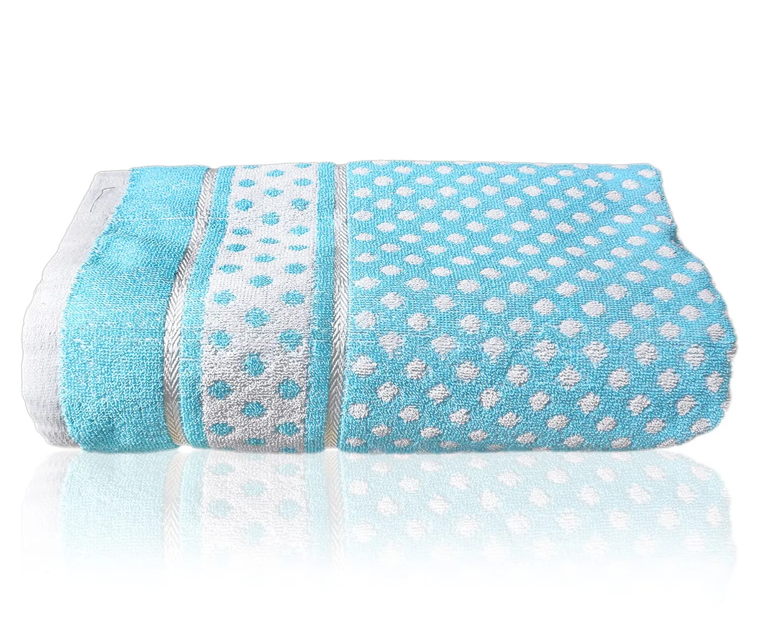 Kuber Industries Multiuses Dot Printed Soft Cotton Bath Towel, 30"x60"(Sky Blue), Standard, 144 GSM