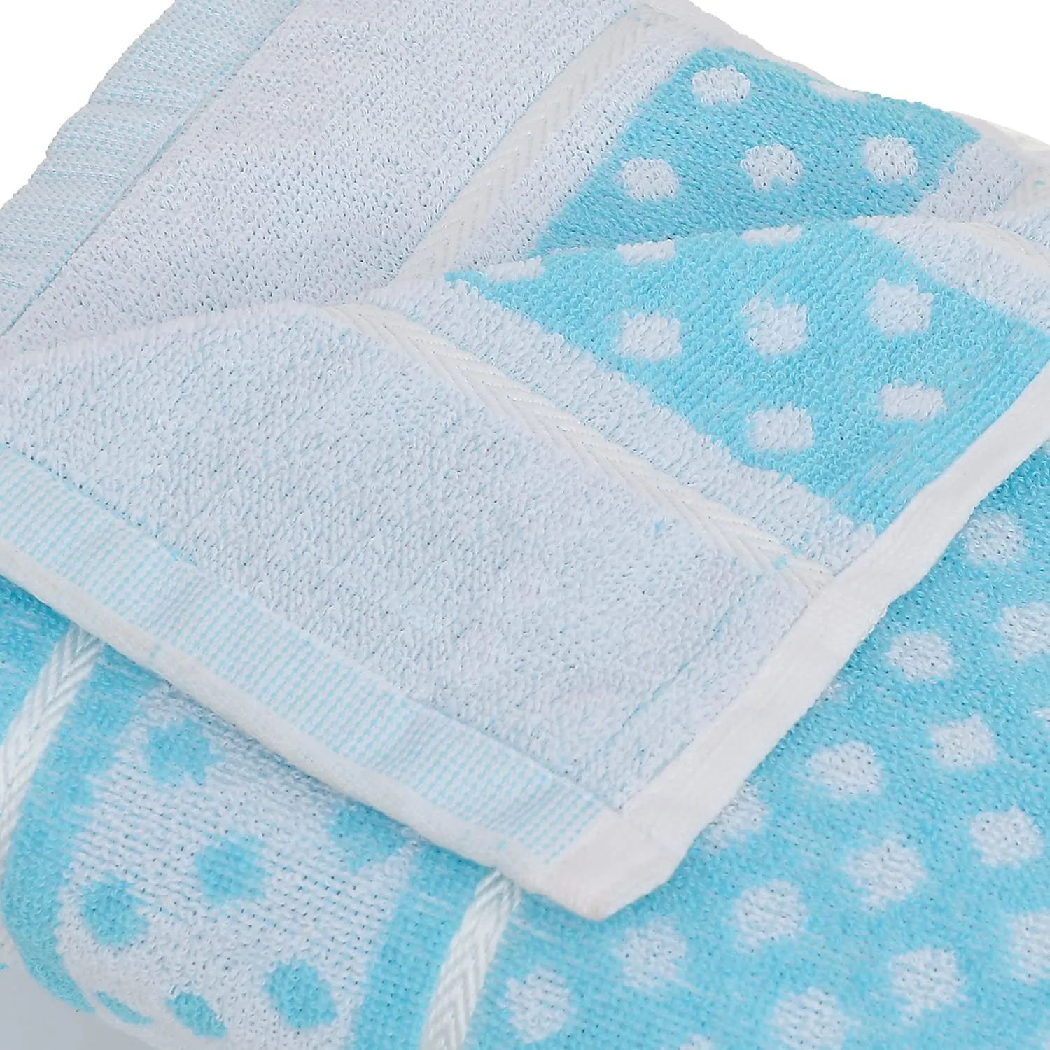 Kuber Industries Multiuses Dot Printed Soft Cotton Bath Towel, 30"x60"(Sky Blue), Standard, 144 GSM