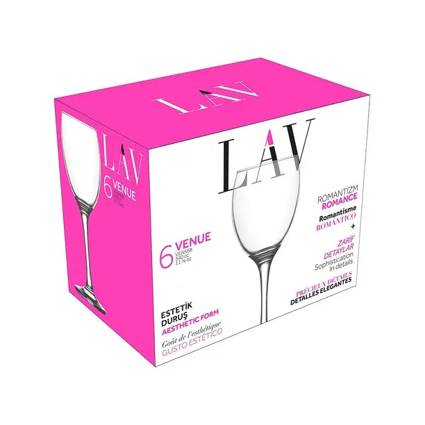 Lav Red Wine and Water Drinking Glasses, 11.5 oz - 340 cc