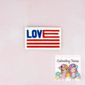 Love Flag Feltie File - Fourth of July Embroidery File - ITH Embroidery File - Planner Clip Embroidery File - Machine Embroidery Design