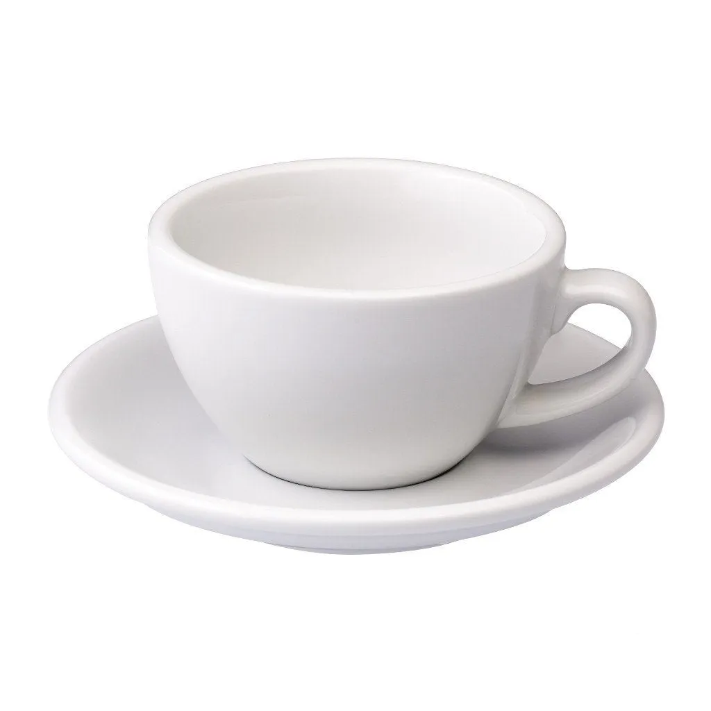 Loveramics Egg Style Cappuccino Cup & Saucer - White (6.7oz/200ml)