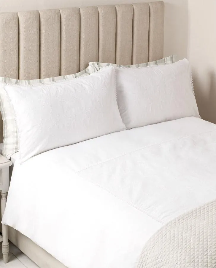 Lucie White Cotton Duvet Cover