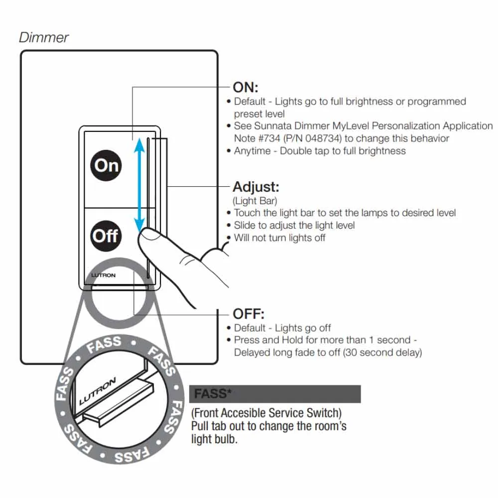 Lutron RadioRA 3 Sunnata Smart Companion Dimmer, Not for Standalone Use, Light Almond