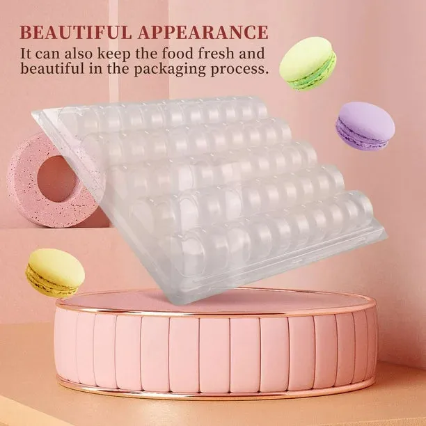 Macaron Display PET Container Tray 33.3x 25.2cm fits 48