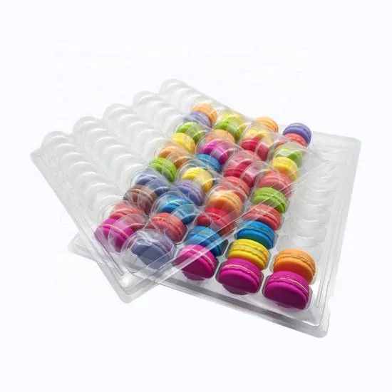 Macaron Display PET Container Tray 33.3x 25.2cm fits 48