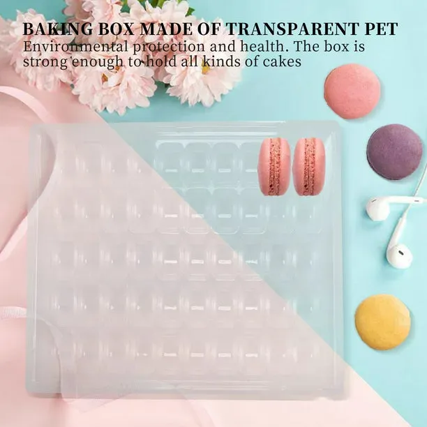 Macaron Display PET Container Tray 33.3x 25.2cm fits 48