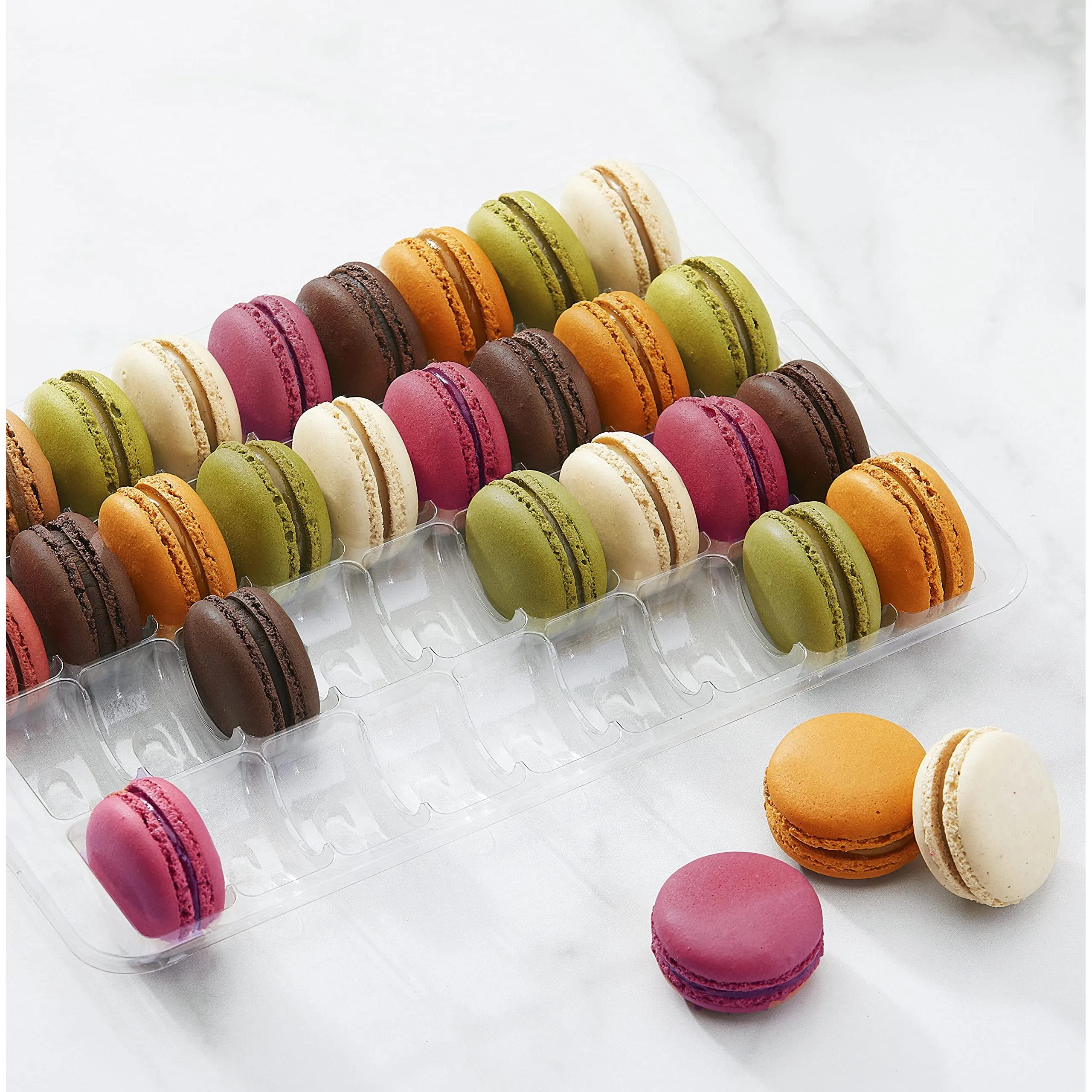 Macaron Display PET Container Tray 33.3x 25.2cm fits 48