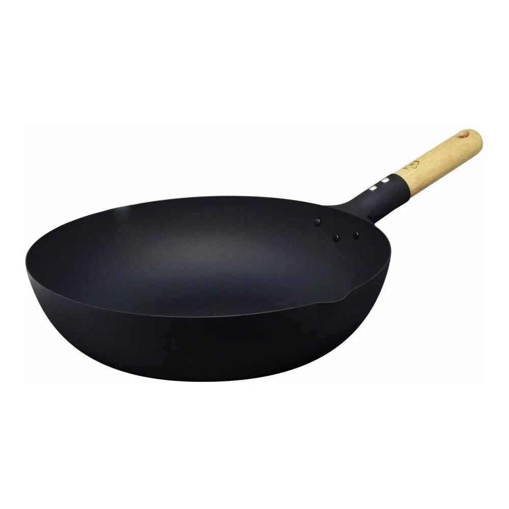 Magma Plate Pure Iron Wok, 24cm, Induction Safe - Takumi