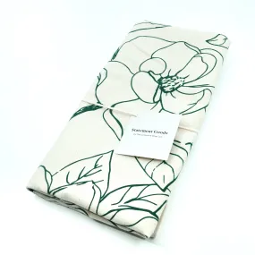 Magnolia Flower Natural Kitchen Towel