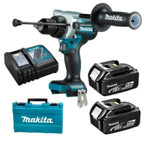 Makita 18V Bl 13mm Cordless Hammer Driver Drill Come With 2 x 5.0Ah Batteries x 1 Chargers  | Model : M-DHP486RTE