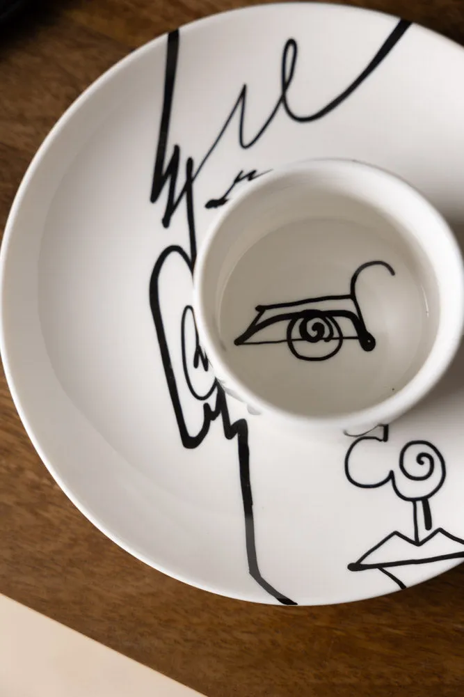 Male Face Coffee Cup & Saucer