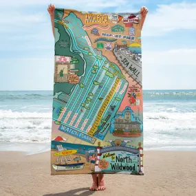 Map of North Wildwood Beach Towel