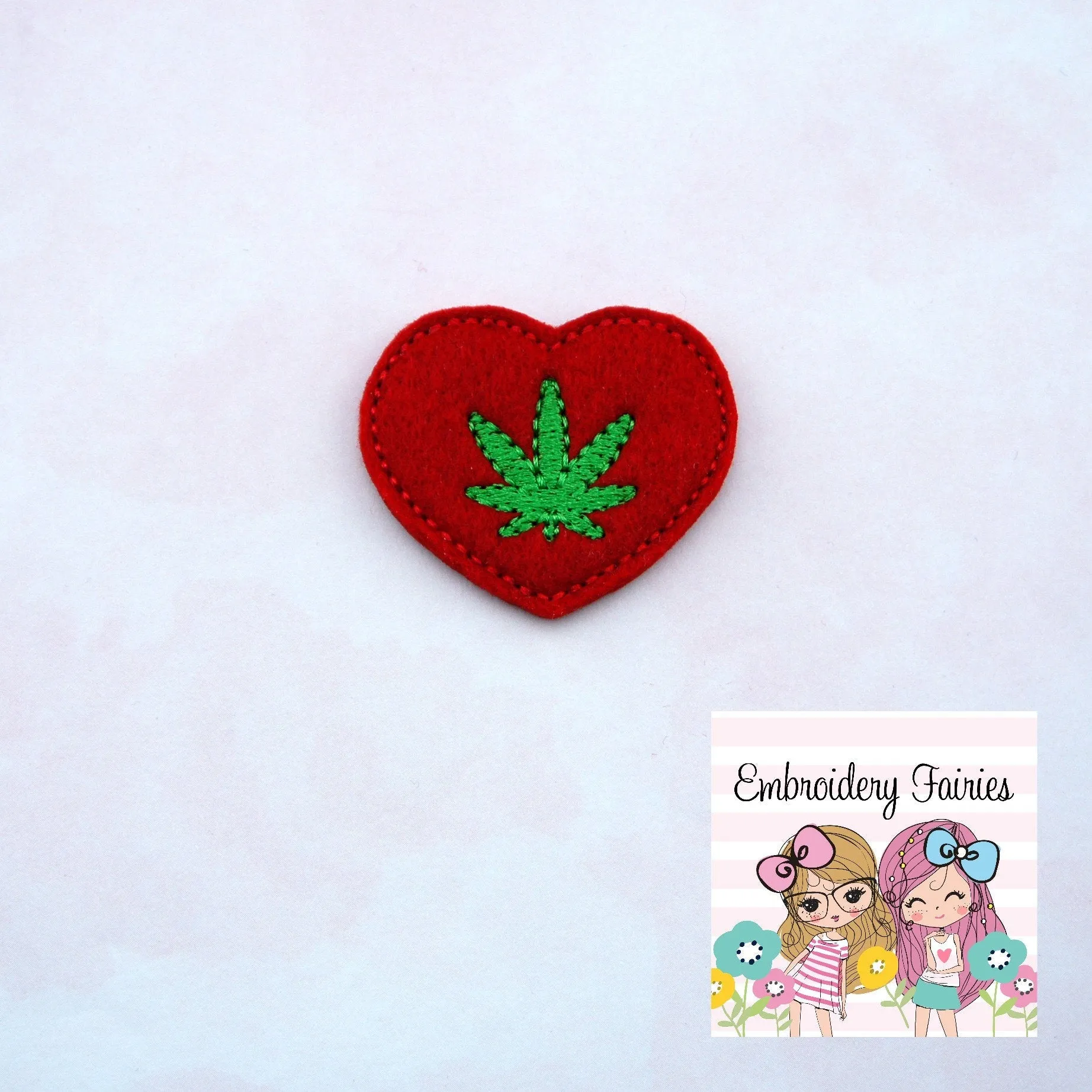 Marijuana Heart Feltie Design - Marijuana Feltie - Feltie Download - Planner Clip Design - Feltie Pattern - Feltie Design - Medical Feltie