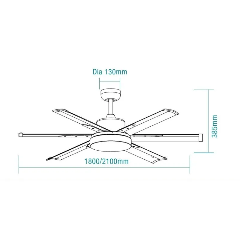 Martec Albatross 72" DC Ceiling Fan With 24W LED Light and Remote - Brushed Nickel