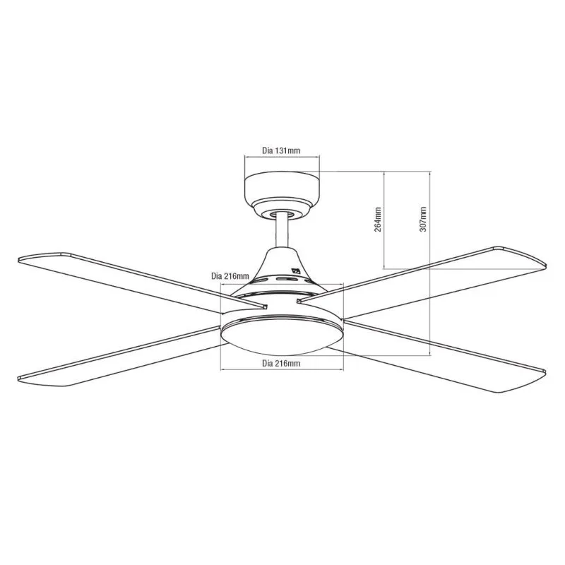 Martec Link 48" AC Ceiling Fan - Matt Black