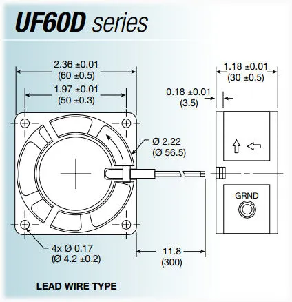 Mechatronics 60x60x30mm AC 230V Fan UF60D23-BWHR