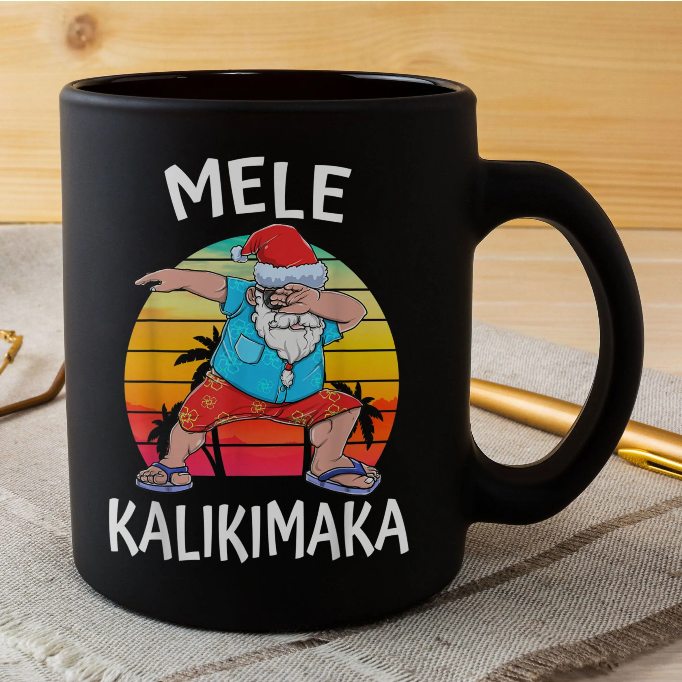 Mele Kalikimaka Hawaiian Christmas Dabbing Santa Hawaii Xmas Mug