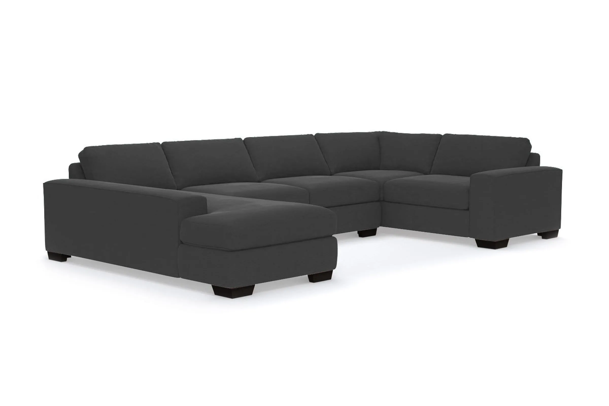 Melrose 3pc Sleeper Sectional :: Leg Finish: Espresso / Configuration: LAF - Chaise on the Left / Sleeper Option: Memory Foam Mattress