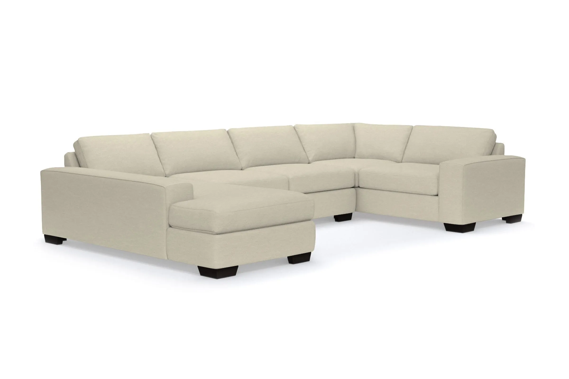 Melrose 3pc Sleeper Sectional :: Leg Finish: Espresso / Configuration: LAF - Chaise on the Left / Sleeper Option: Memory Foam Mattress