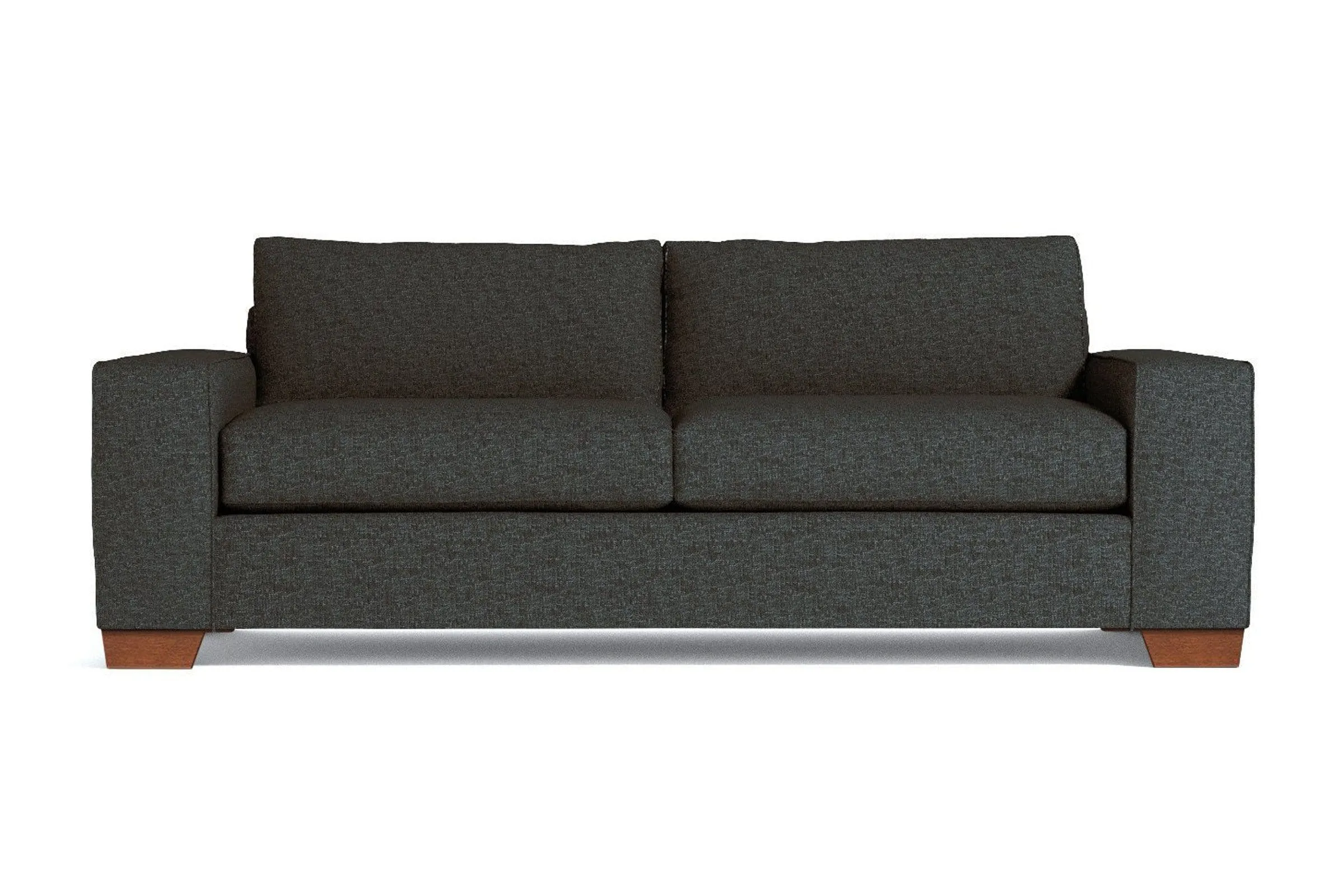 Melrose Queen Size Sleeper Sofa Bed :: Leg Finish: Pecan / Sleeper Option: Deluxe Innerspring Mattress