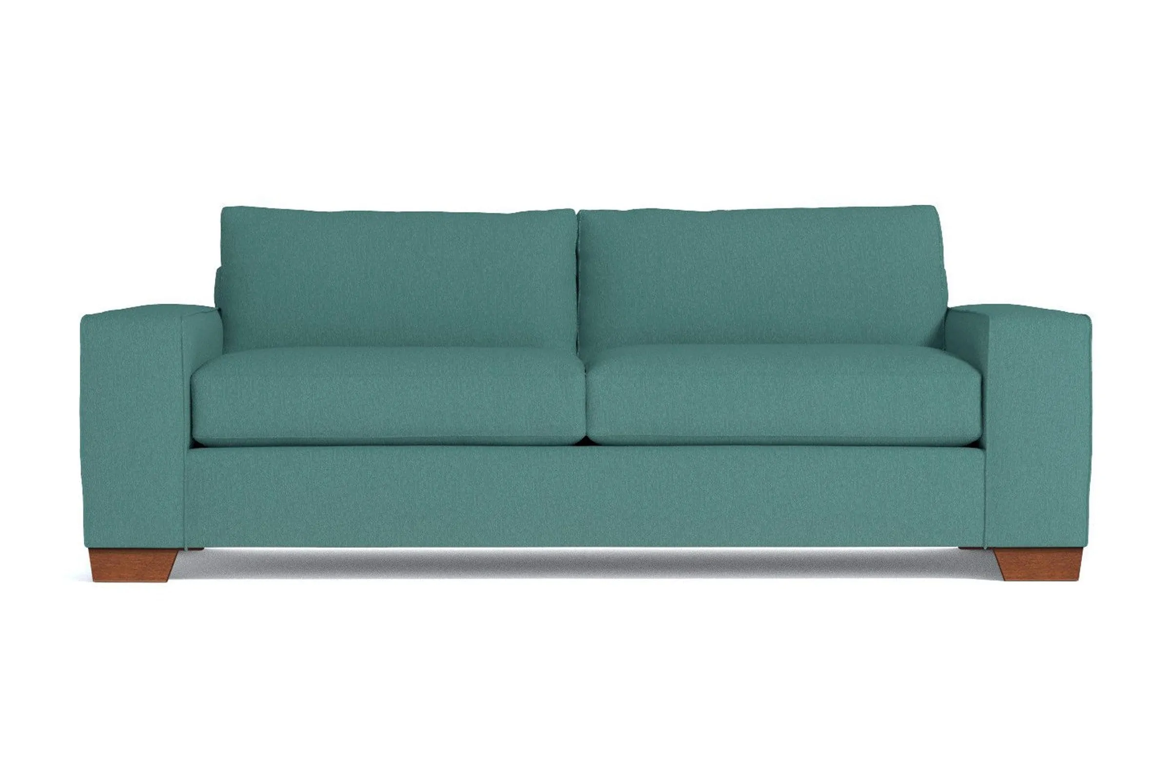 Melrose Queen Size Sleeper Sofa Bed :: Leg Finish: Pecan / Sleeper Option: Deluxe Innerspring Mattress