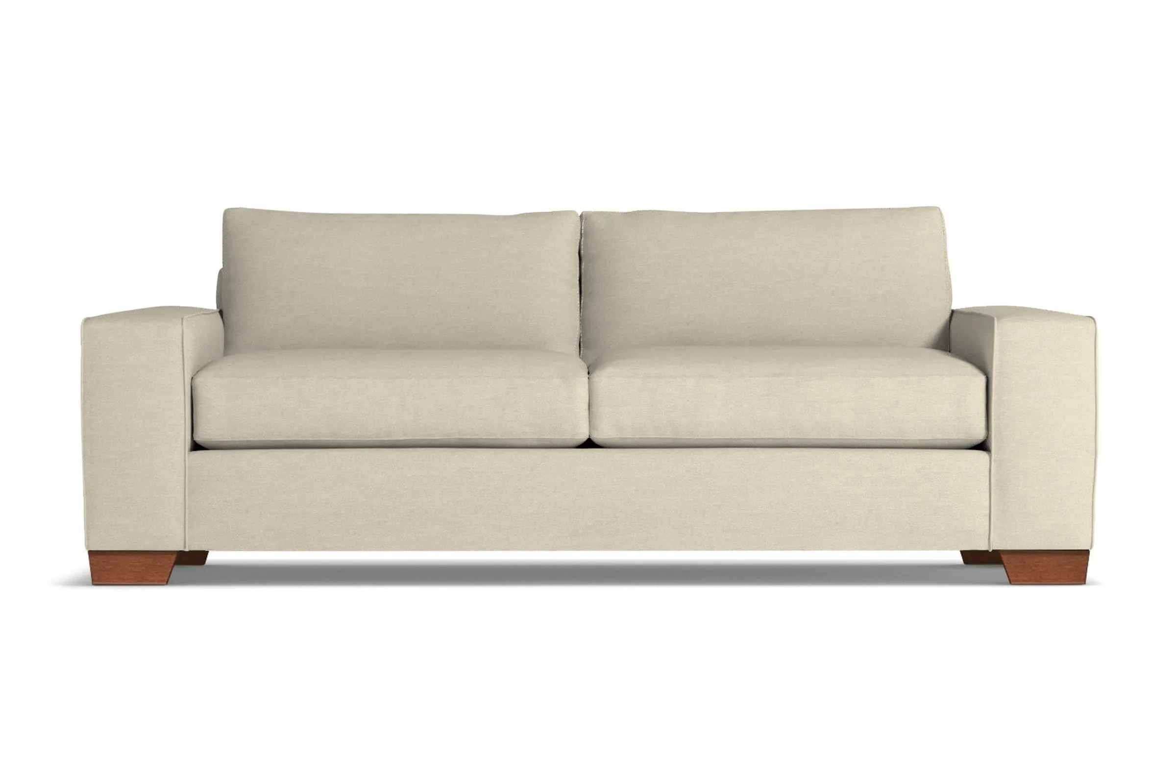 Melrose Queen Size Sleeper Sofa Bed :: Leg Finish: Pecan / Sleeper Option: Deluxe Innerspring Mattress