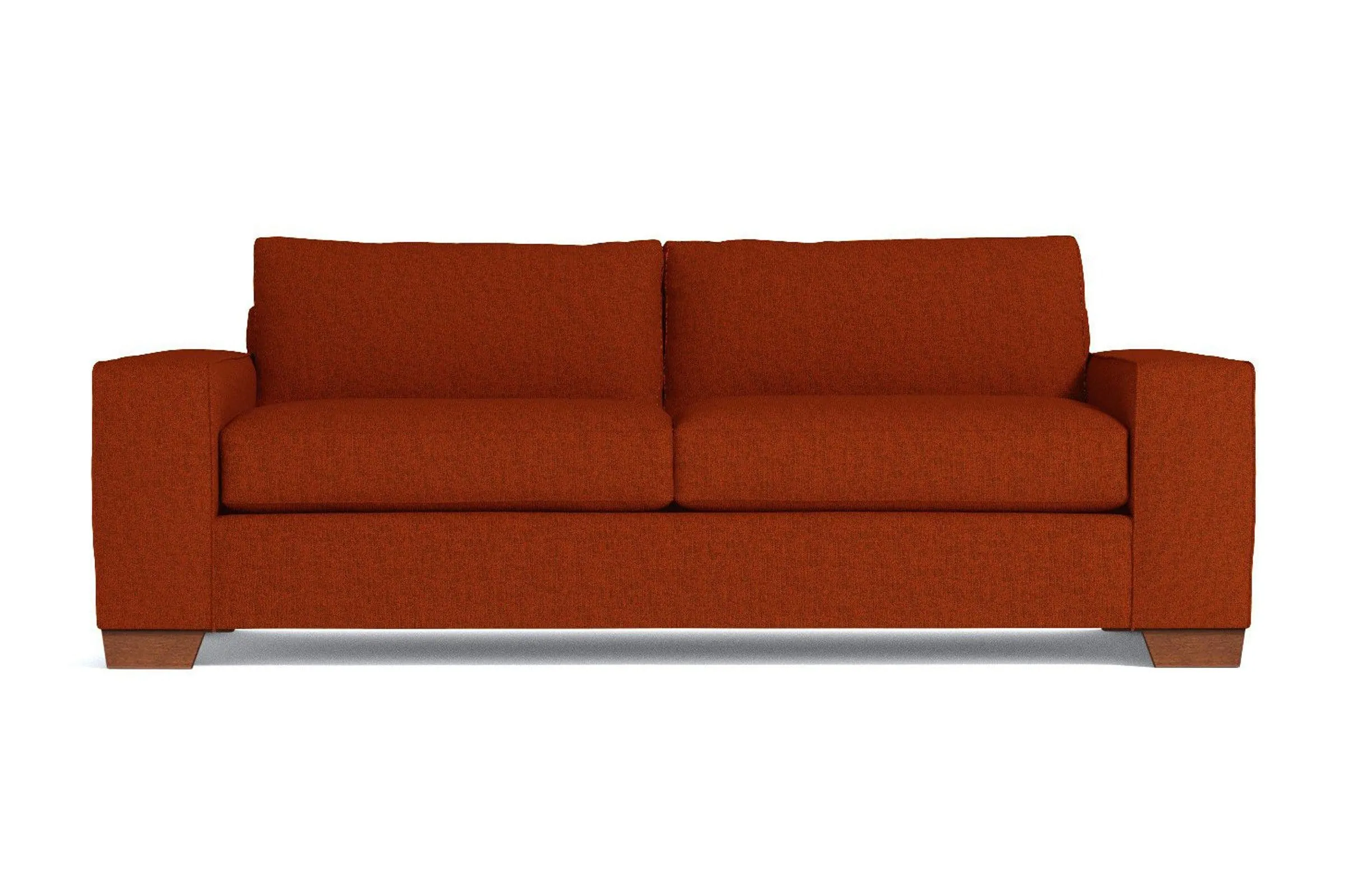 Melrose Queen Size Sleeper Sofa Bed :: Leg Finish: Pecan / Sleeper Option: Deluxe Innerspring Mattress