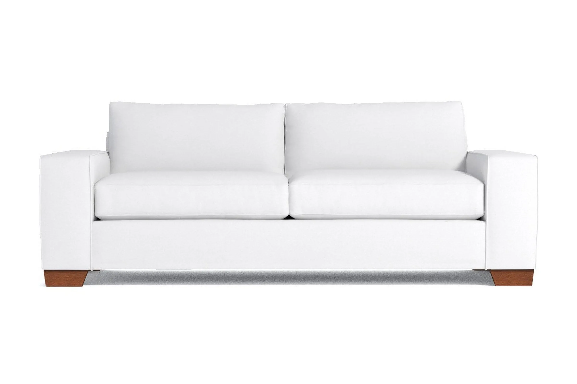 Melrose Queen Size Sleeper Sofa Bed :: Leg Finish: Pecan / Sleeper Option: Deluxe Innerspring Mattress