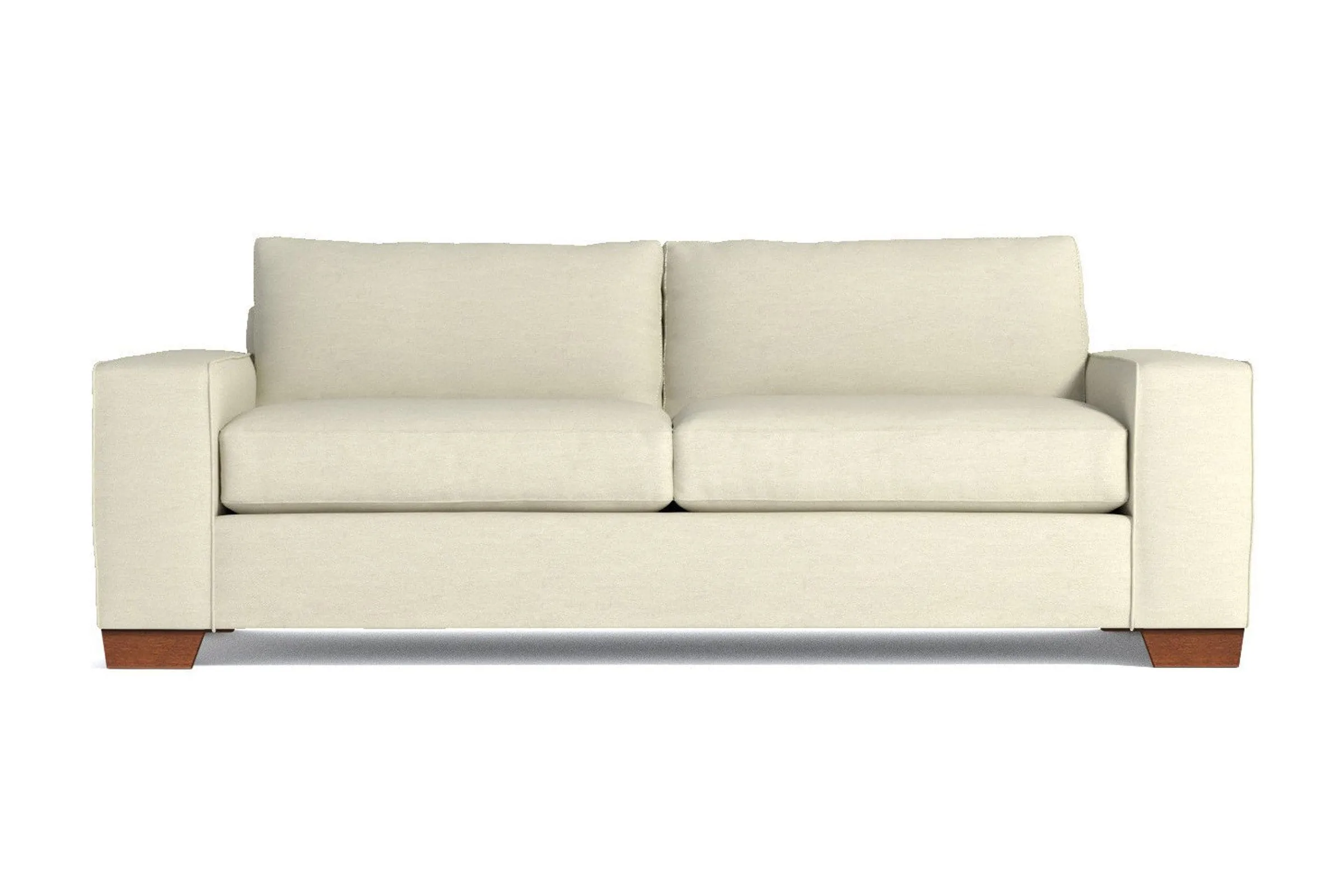 Melrose Queen Size Sleeper Sofa Bed :: Leg Finish: Pecan / Sleeper Option: Deluxe Innerspring Mattress