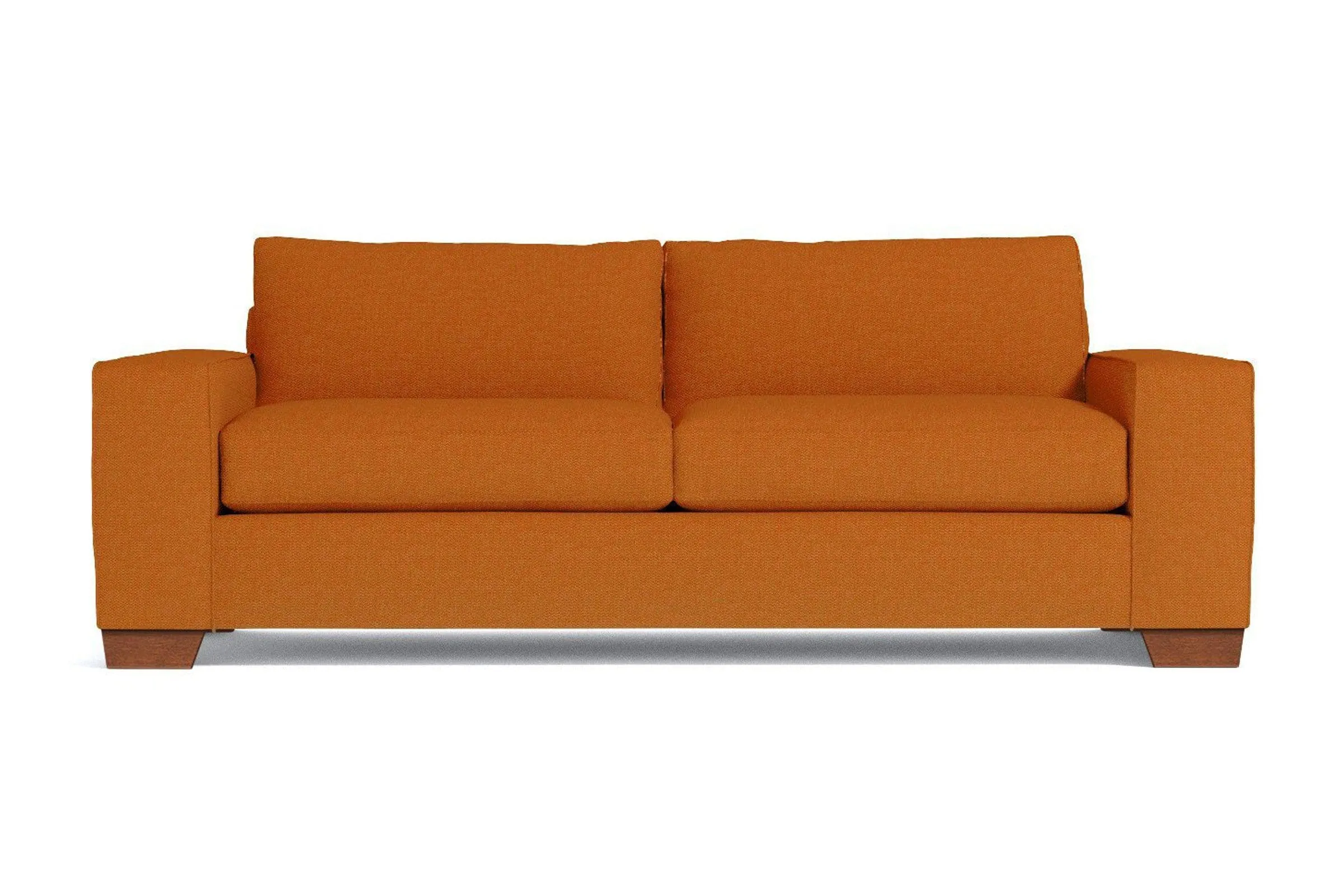 Melrose Queen Size Sleeper Sofa Bed :: Leg Finish: Pecan / Sleeper Option: Deluxe Innerspring Mattress